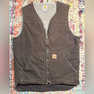 Carhartt Sherpa lined brown vest size Large Tall🤎🤎🤎